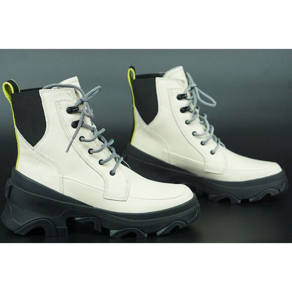 Sorel Brex Lace-up Waterproof Snow Boot size 8 Chalk Ankle Hiking Platform - Picture 8 of 10